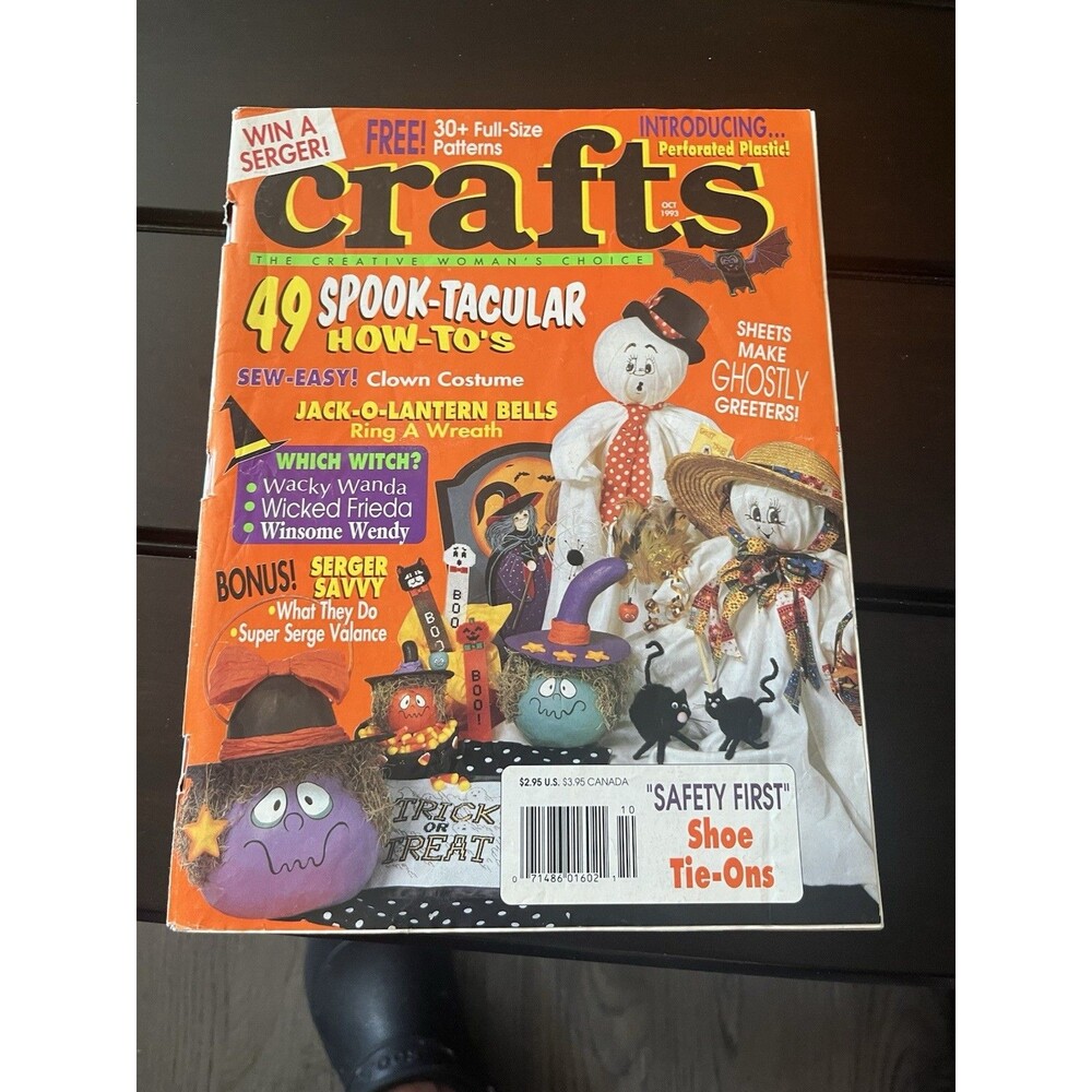 Crafts Magazine Oct 1993 Vintage Halloween Crafting How-To’s with Patterns